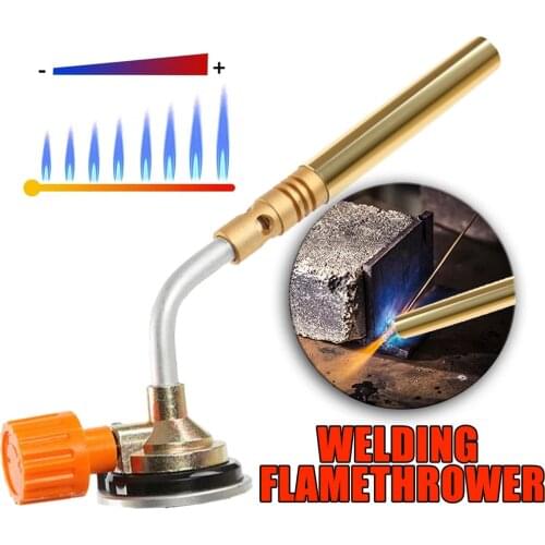 Welding Gas Torch Butane Burner Soldering Heat Gun Brazing Flamethrower Flame Gun Outdoor Portable Camping Welding Equipment