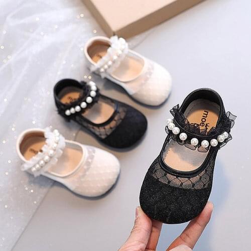 Girls Shoes Patchwork Leather Shoes Kids Square Toe Princess Shoes Baby Wave Mary Janes Shoes White Black Toddlers Spring Autumn
