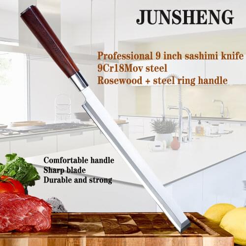 Japanese sushi knife high carbon stainless steel salmon knife 9 inch super long slice razor sharp chef sashimi knife