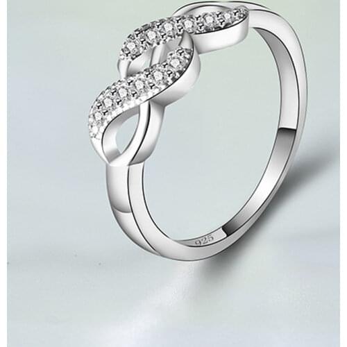 New Infinity Ring 925 Sterling Silver Eternity Ring Charms Best Friend Gift Endless Love Symbol Fashion Rings for Women Jewelry
