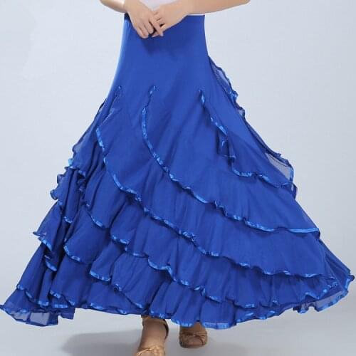 Free Shipping Women Lady Red Flamenco Skirt Dresses Performance Skirts Ballroom Waltz Tango Flamenco Dancing Costume