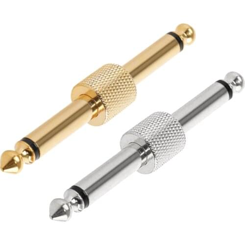 1/4" 6.35mm MONO Plug Male To Male Coupler Connector For Guitar Effects Pedal