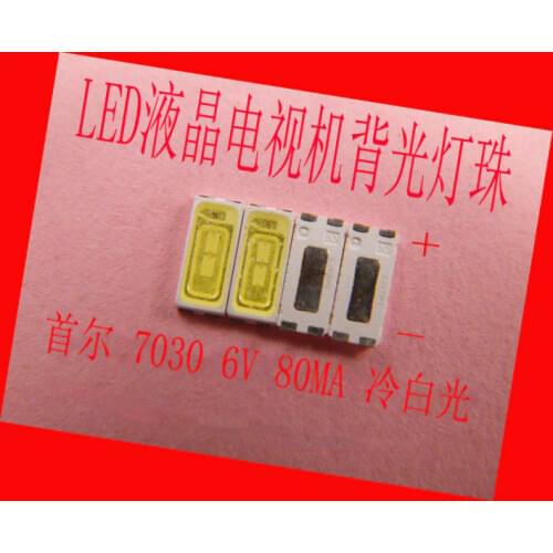200piece/lot FOR Repair Sony Toshiba Sharp LED LCD TV backlight Seoul SMD LEDs 7030 6V Cold white light emitting diode