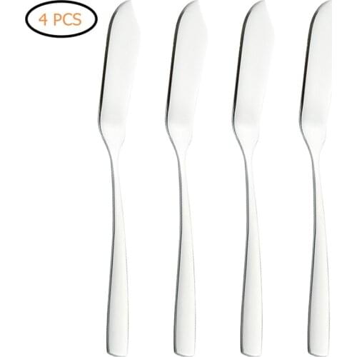 4 PCS Stainless Steel Butter Knife Cream Knife Western Bread Jam Knife Cream Cutter Utensils Cutlery Kitchen Dessert Tool