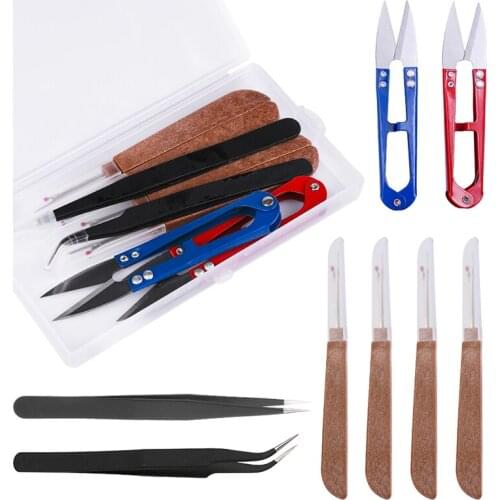 RORGETO 9Pcs Sewing Seam Ripper Kit Seam Rippers Stitch Remover Yarn Scissors Tweezers for Cloth Sewing and Craft Working