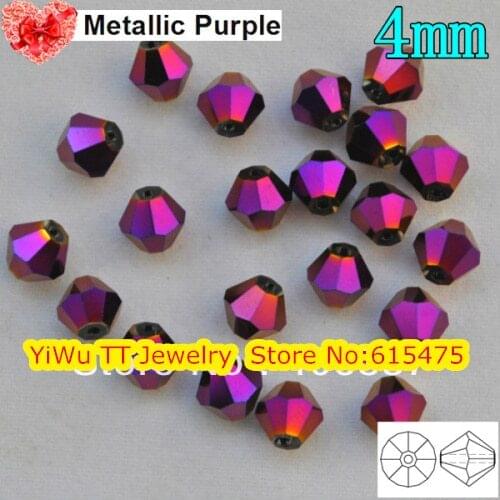 Free Shipping, 720pcs/Lot 3mm metallic purple color Chinese Top Quality Crystal Bicone Beads