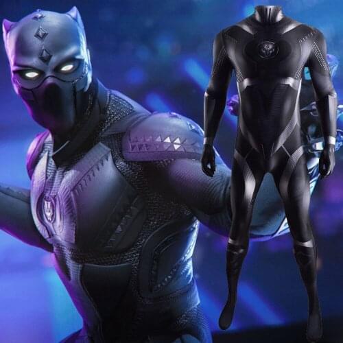 Wakanda Forever Superheros Black Costume Cosplay Halloween Costumes Lycra Spandex Superheros Zentai Suit Costume for Adult/Kids