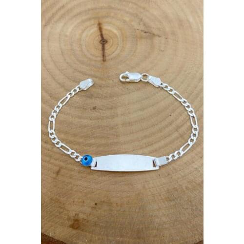 Child Bracelet Evil Eye Beads 925 Silver Imprint Wristband