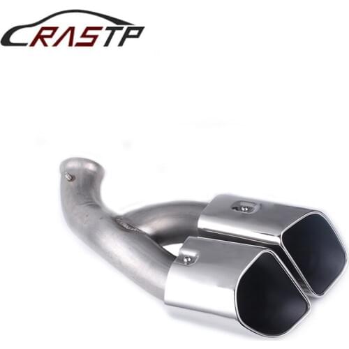 Dual Chrome Tail Exhaust Tips Muffler Pipe for Porsche Cayenne 2015 Stainless Steel Sliver Mufflers 1Pair RS-CR2030