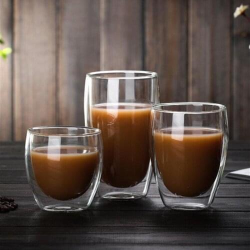 Double-layer Glass Coffee Cup Heat Cold Resistant Crystal Transparent Cups Egg Shape Beer Mug Tea Whiskey Glass Mugs