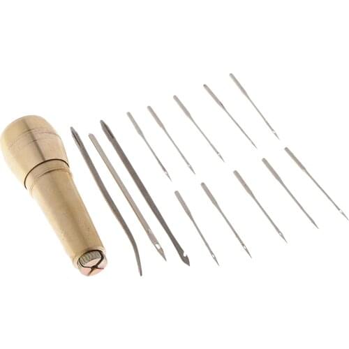 1 Set Sewing Shoe Repair Sewing Tool Needle Awl Leather Craft Boots Kit Tool Straight Needle Straight Hole Needle