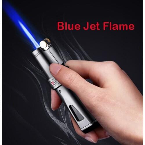 Jobon Windproof Blue Flame Flint Lighter Metal Luxury Torch Lighter Inflatable Gas Butane Cigar Lighter Cigarette Ensendedores