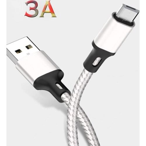 1.2m 3A Micro USB Cable Fast Charging For Android Mobile Phone Max Microusb Data Nylon Braided Cable Wire for Samsung Xiaomi LG