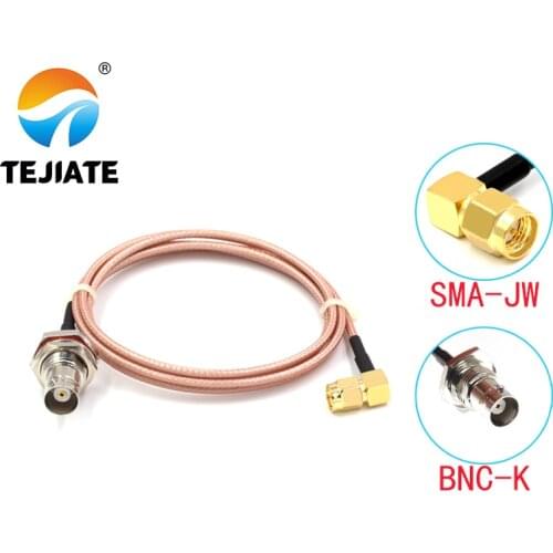 1PCS TEJIATE Adapter Cable BNC To SMA Type BNC-K Convert SMA-JW 8-90CM 1M 1.5M 2M Length Connector RG316 Wire