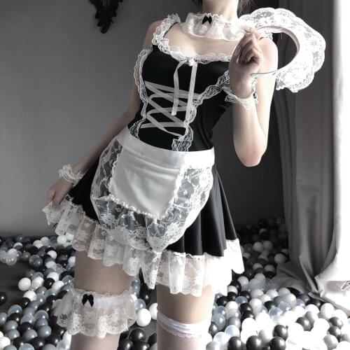 Maid Outfit Cosplay Costumes Lingerie Erotic Women Adult SexyTemptation Lace Temptation Out Erotic Girl Cosplay Uniform