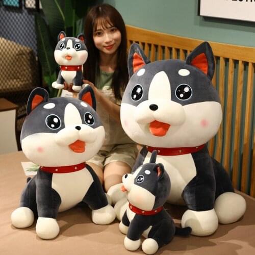 Hot Tongue-out Big Eyes Dogs Plush Toys Soft Cartoon Animal Husky Stuffed Doll Sitting Dolls Home Decor Birthday Gift For Kids
