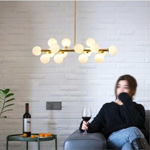 Magic Bean chandelier molecular light Living room Bedroom Glass Balls Chandelier Circle long tube chandelier lighting