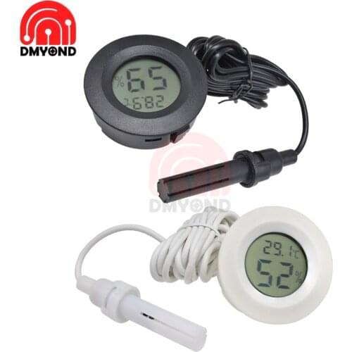 Mini Round Embedded Temperature Humidity Meter Tester Hygrometer Thermometer Probe With Line