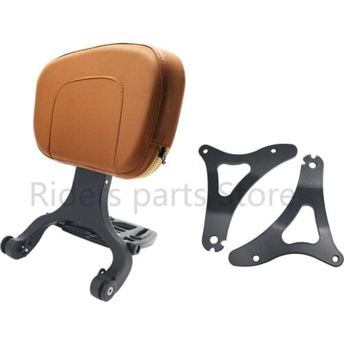 Multi-Purpose Driver Passenger Backrest Folding Luggage Rack Brown For Harley Touring Road King Street Road Glide 2014-2020
