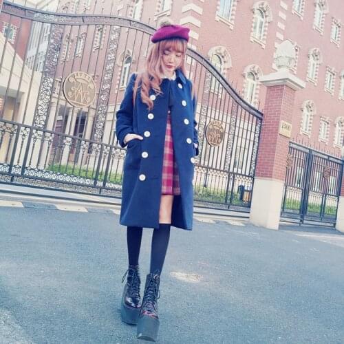 KEQI Bobon21 Princess sweet lolita coat double breasted Naval Academy fan gas field full of warm long and winter essential coat
