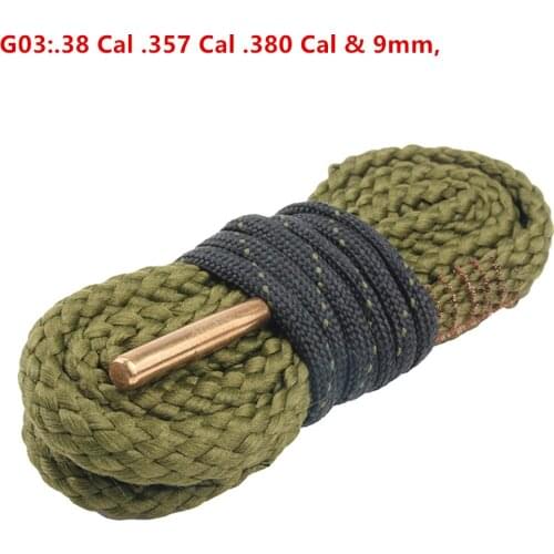 Gun Core Cleaning Rope Fit for.38 Cal .357 Cal .380 Cal & 9mm, Barrel Rifle Air Gun Core Snake Cleaning Brush Hunting Gun Tools