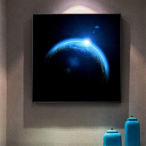 Space Moon Earth Poster and Print Starry Night Pictures Canvas Painting Nordic Wall Picture for Living Room Home Decoration Art
