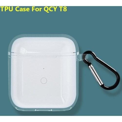 Clear Soft Silicone Crystal TPU Case For QCY T8 / T1C QCYT8 QCYT1C Cover Charging Box Bags No Watermarks