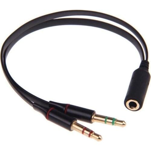 2Pcs 3.5mm Digital Audio Cable Stereo Earphone Headphone Audio Y Splitter Jack 1 Female To 2 Male Connected Cord Adapter Cable