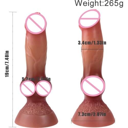 Gradient Animal Realistic Dildo for Anal Suction Cup Big Penis for Women Sex Toys Female Masturbator Adult Sex Product Toys