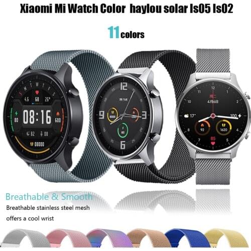 20mm 22mm Strap for Xiaomi Mi Watch Color magnatic Watchband Replacement Wristbelts for xiaomi haylou ls02 Bracelets belt