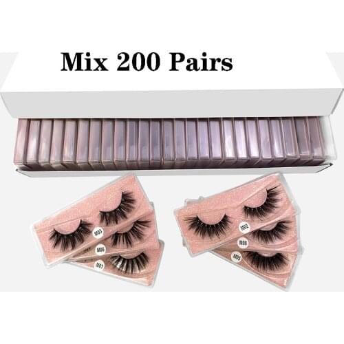 3D Mink Eyelashes Wholesale 30/50/100/200 Pairs makeup Mink False lashes Soft Natural Thick Fake Eyelashes 3D Eye Lashes Bulk