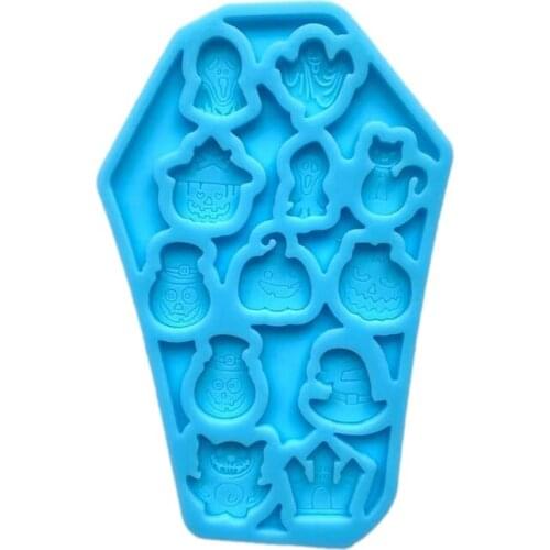 BX0C DIY Silicone Mold Halloween Coffin Shape Earrings Pendant Epoxy Jewellery Mould