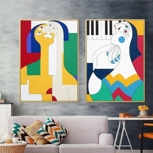 Nordic Abstract Figure Poster Picasso Canvas Painting Gallery Wall Art Print Picture for Living Room Home Cuadros Decoration