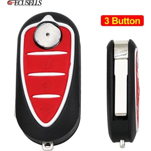 3 Button Folding Flip Remote Car Key Shell Case Housing Uncut Blade for Alfa Romeo Mito Giulietta GTO 159 GTA 147 156 166 GT