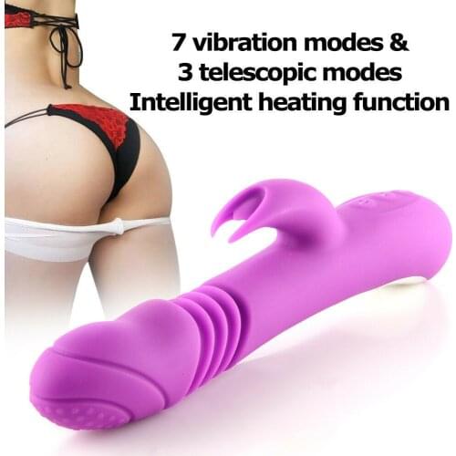 Heating rabbit vibrators Thrusting Dildo Vibration vagina massager Waterproof Clitoral G Spot Stimulator Sex Toys For Women