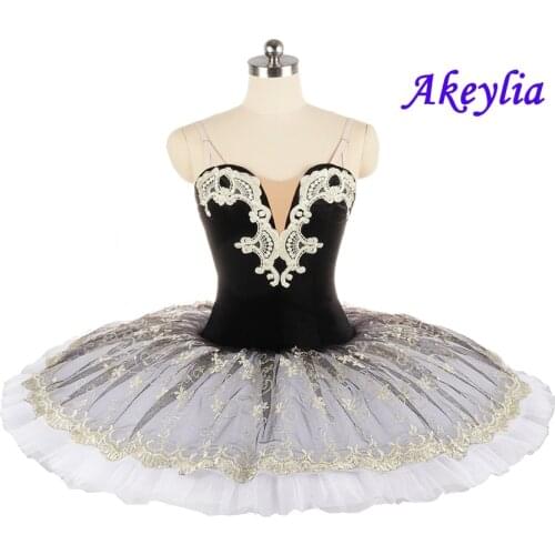 Woman pre-professional ballet tutu white black swan girls ballet dress costume kids feather adult ballet tutu stage dance wear