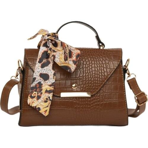 Women Shoulder Bag with Scarf Synthetic Soft Leather Elegance Design Luxury Handbag Crossbody Tote 2021 Fashion Сумка Женская