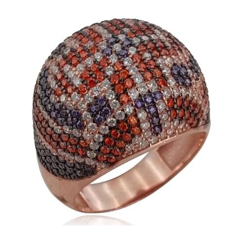 Boho Statement Women Rings 925 Rose Gold Sterling Silver Ladies Rings for Women