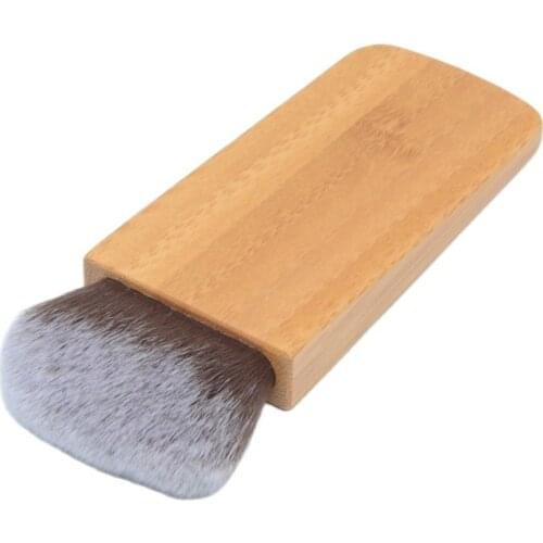 1pc T2 Powder make up brush flat multifunctional makeup bushes bamboo handle two tone soft hair face blender brush