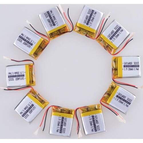 10pcs/Lot 502025 3.7V 180mah Lithium polymer Battery car registrar recorder DVR advocam DV8 GPS