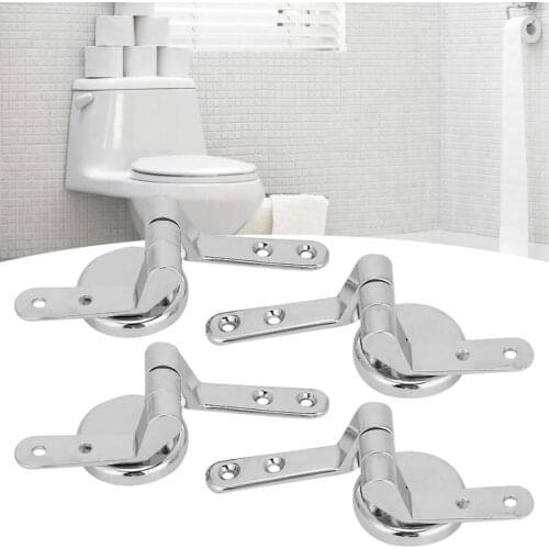 2 Pairs Toilet Seat Hinges Set Screw Extended Fixing Mountings Set Toilet Replacement Fittings Zinc Alloy Bathroom Toilet Parts