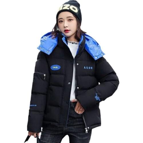 2021 Winter Jackets Women Parkas Letter printing Female Hooded Thick Loose Casual Outwear Cotton Padded Jacket Warm Women Coats