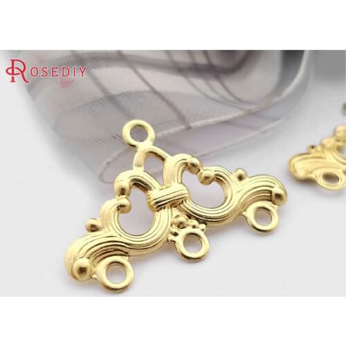 30578)30PCS 25.5x17MM Not plated color Brass Triangle Earring Connector Charms Diy Jewelry Findings Accessories Wholesale