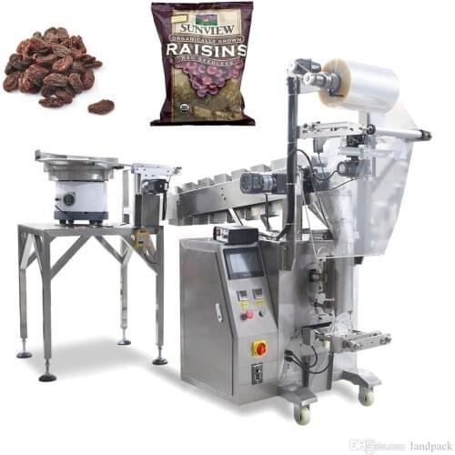 Automatic Dry Red Grapes Vertical Form Fill Packaging Machine Raisin Packing Machine Matching Vibration Counting Device