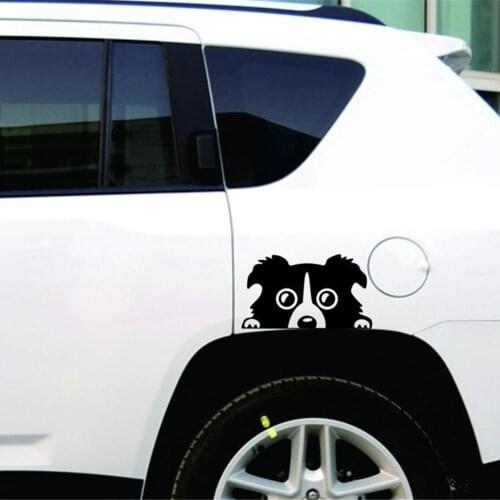 14*8CM Car Sticker Border Collie DOG Personality Creative Cute Car Stickers Reflective Auto Decoration Decal Black/White Sticker