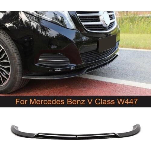 Car Front Bumper Lip Spoiler Protector For Mercedes Benz V Class W447 2016 - 2018 Carbon Fiber Front Lip Diffuser
