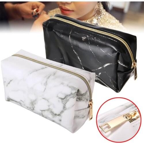 1pc Large Marble Grain Pencil Case Pen Bag Stationery Make up Cosmetics Bag For Multifunction Travel Storage Organizer