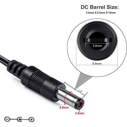 DC 12V 1A UL-Listed Power Supply DC Adapter DC Power Cord for LED Strip Lights,CCTV Camera,Wireless Router,Modem