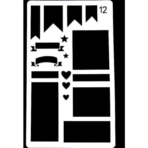 DIY Scrapbooking Flag Label Heart Drawing Spray Template Home Garden Arts Crafts DIY Digital Plastic Label Embossing Folders