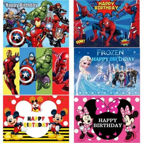 125*80cmDisney Spiderman Party Backdrop Childrens Birthday Party Decoration Cartoon Theme Supplies Arrangement Backdrop Curtain